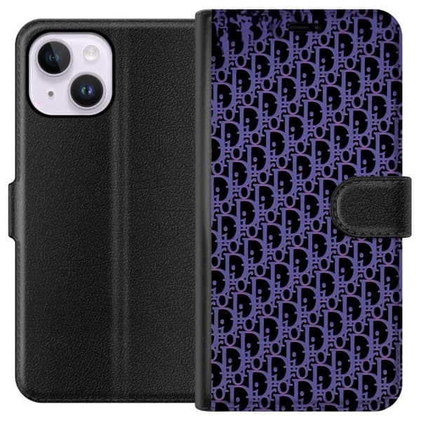 Kompatibel Tegnebogsetui til Apple iPhone 14 Plus Moderne luksuriøst monogram i enkel design