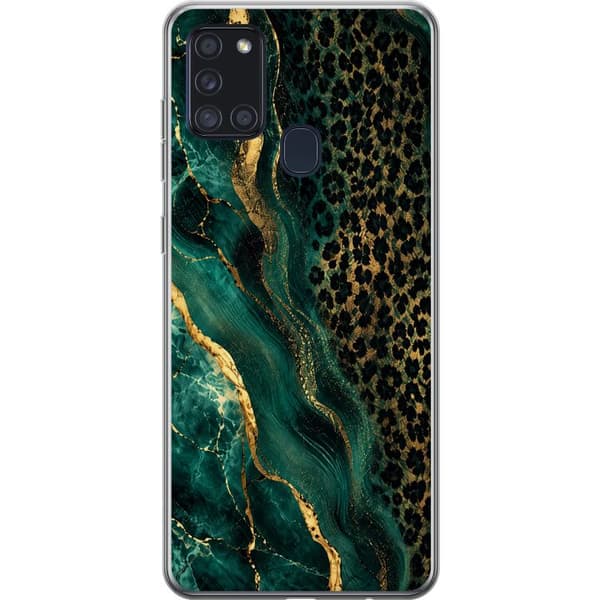 Kompatibelt Mobildeksel til Samsung Galaxy A21s Smaragdleopard