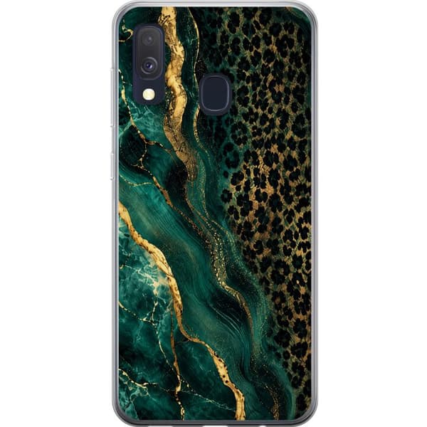 Kompatibelt Mobilskal till Samsung Galaxy A40 Emerald Leopard