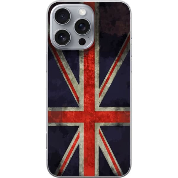 Kompatibelt Mobildeksel til Apple iPhone 16 Pro Max Britisk flagg med rustikk følelse