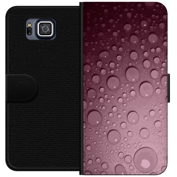 Kompatibelt Plånboksfodral till Samsung Galaxy Alpha Rosa vattendroppar