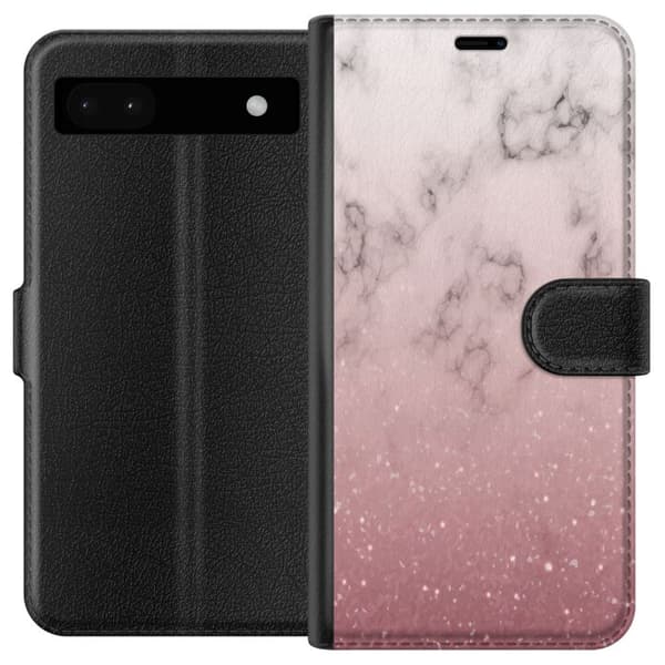 Kompatibel Tegnebogsetui til Google Pixel 6a Glitter og marmor