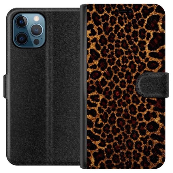 Kompatibelt Plånboksfodral till Apple iPhone 12 Pro Leopard Icon