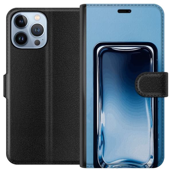 Kompatibelt Lommeboketui til Apple iPhone 13 Pro Max Blå glaseffekt