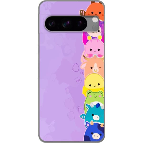 Kompatibelt Mobildeksel til Google Pixel 8 Pro  Lekende illustrasjon med glade Dumpling Squishy-karakterer i regnbuefarger