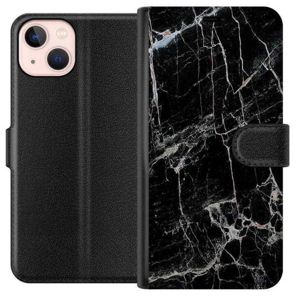 Kompatibelt Plånboksfodral till Apple iPhone 13 mini Marmor Svart