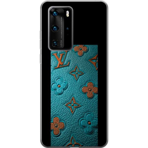 Kompatibelt Mobildeksel til Huawei P40 Pro Elegant monogramdesign med preg av lærfølelse