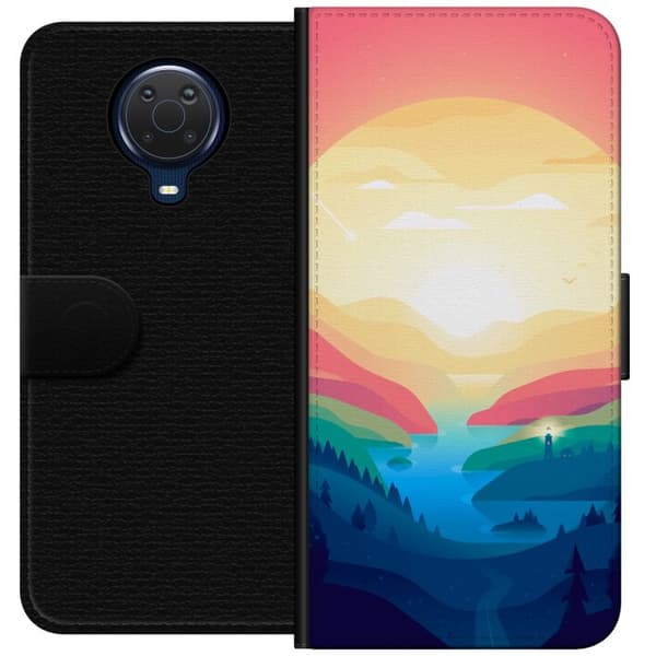 Kompatibelt Lommeboketui til Nokia G20 Rosa horisont