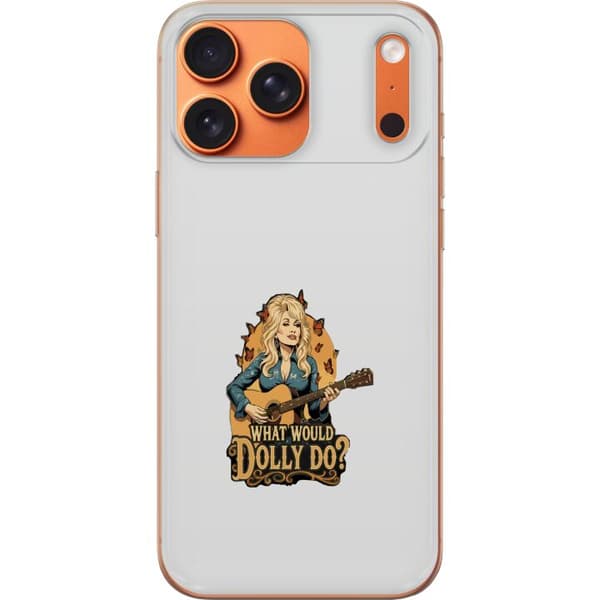 Kompatibelt Mobildeksel til Apple iPhone 18 Pro Max Dolly Parton med gitarr och fjärilar