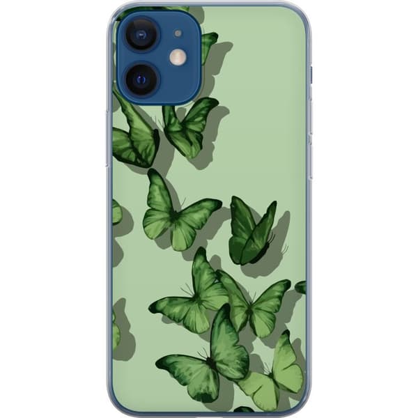 Kompatibelt Mobildeksel til Apple iPhone 12 Grønne Sommerfugler