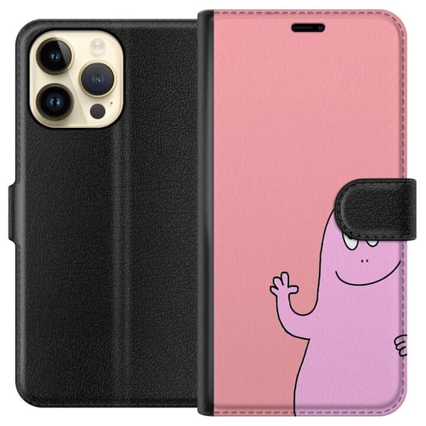 Kompatibel Tegnebogsetui til Apple iPhone 14 Pro Max Farverigt Barbapapa-design med bløde former og lyserøde nuancer