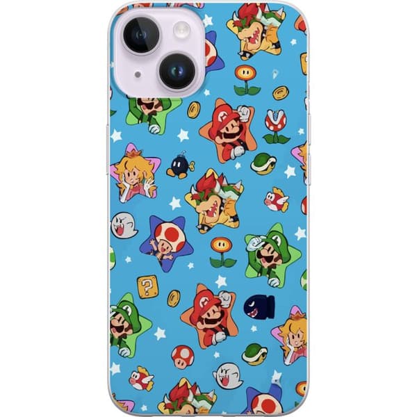 Kompatibel Mobilcover til Apple iPhone 15 Plus Nintendo Mario Switch-spilfigur