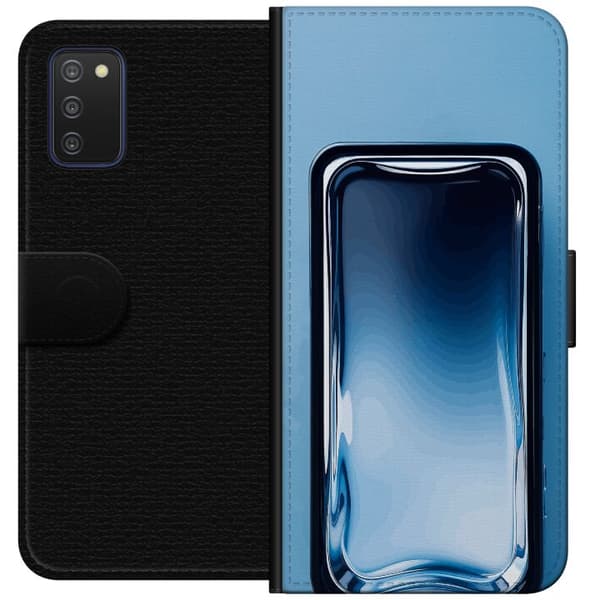 Kompatibelt Plånboksfodral till Samsung Galaxy A03s Blå glaseffekt