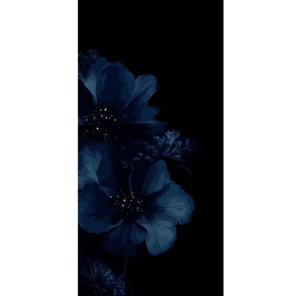 Kompatibel Tegnebogsetui til Apple iPhone 13 Pro Mörkblå blommor