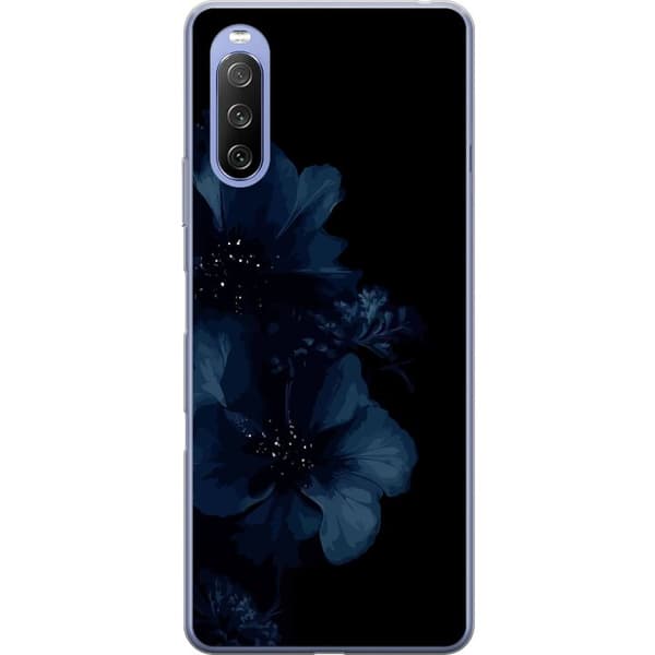 Kompatibelt Mobildeksel til Sony Xperia 10 III Mörkblå blommor