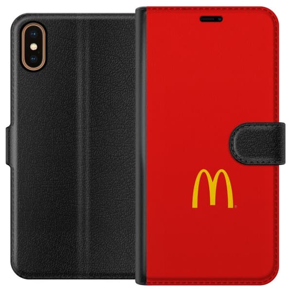 Kompatibel Tegnebogsetui til Apple iPhone X Ikonsk McDonald's-design i minimalistisk stil