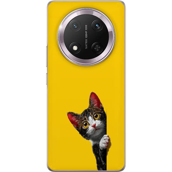 Kompatibelt Mobildeksel til Honor Magic7 Lite Søtt kattemotiv med stilig design