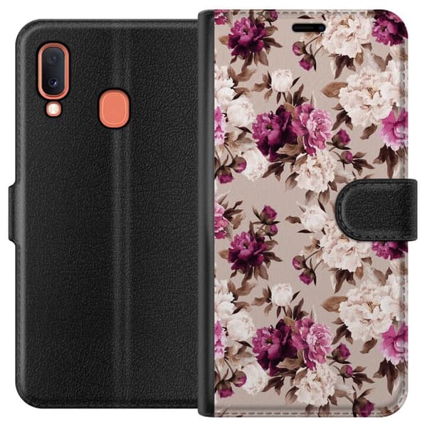 Kompatibelt Lommeboketui til Samsung Galaxy A20e Blomster