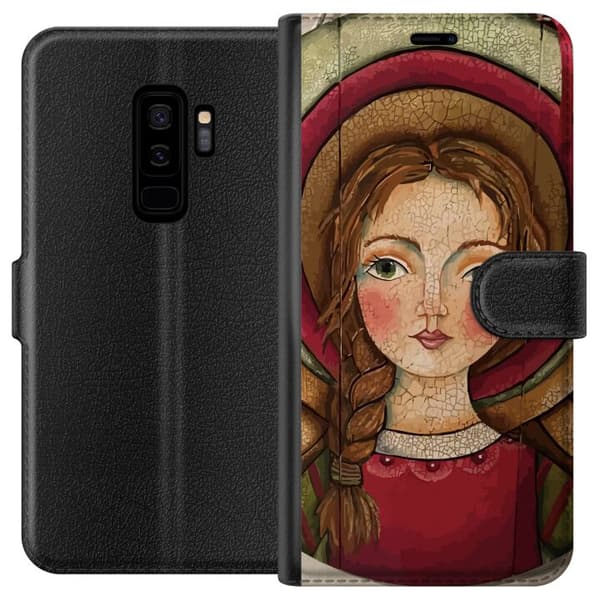 Kompatibel Tegnebogsetui til Samsung Galaxy S9+ Änglaflicka i rustik stil