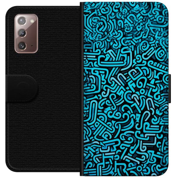 Kompatibelt Lommeboketui til Samsung Galaxy Note20 Blå abstrakt graffiti
