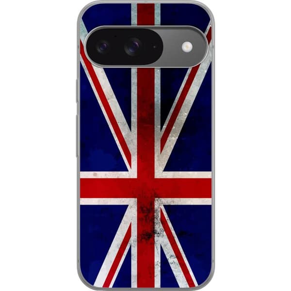 Kompatibelt Mobildeksel til Google Pixel 9 Vintage-inspirert britisk flagg med slitteeffekt