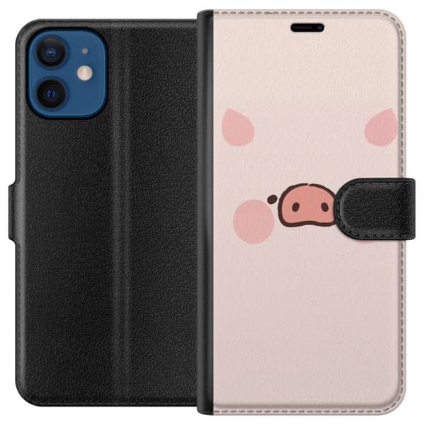 Kompatibel Tegnebogsetui til Apple iPhone 12 Minimalistiskt grisansikte