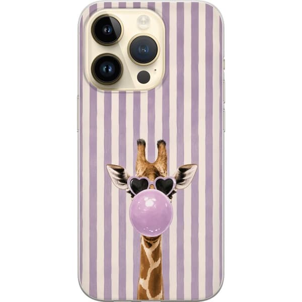Kompatibelt Mobildeksel til Apple iPhone 14 Pro Giraff med tuggummibubbla