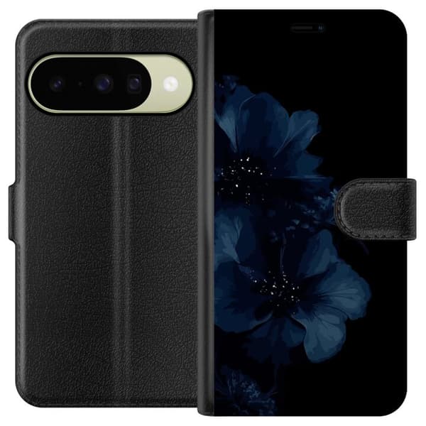 Kompatibelt Plånboksfodral till Google Pixel 11 Mörkblå blommor