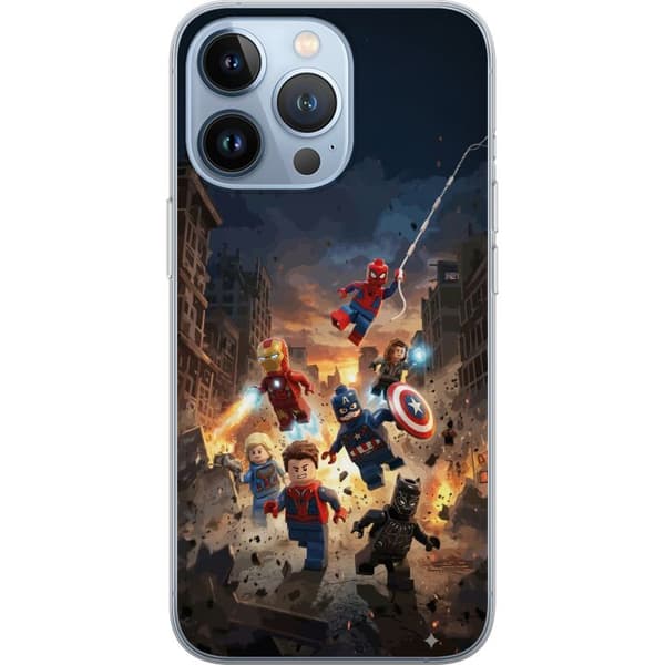 Kompatibelt Mobildeksel til Apple iPhone 13 Pro Spennende LEGO Marvel motiv for superheltfans
