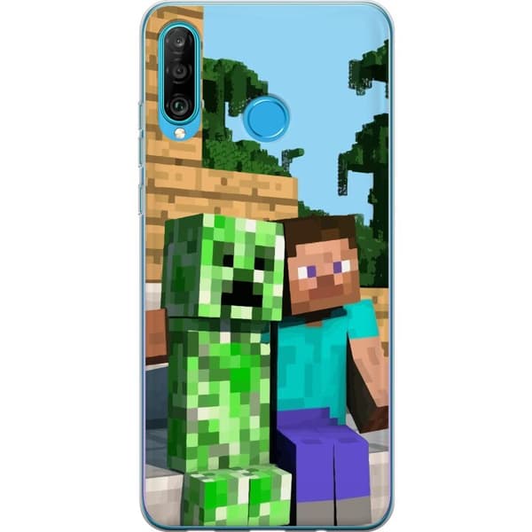 Kompatibelt Mobilskal till Huawei P30 lite MineCraft