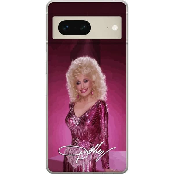 Kompatibelt Mobildeksel til Google Pixel 7 Dolly Parton i glittrande rosa klänning