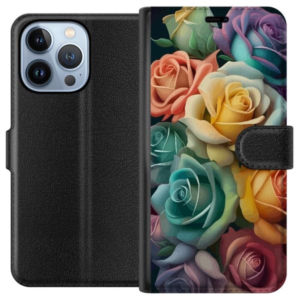 Yhteensopiva Lompakkokotelo Apple iPhone 13 Pro Värikkäitä ruusuja