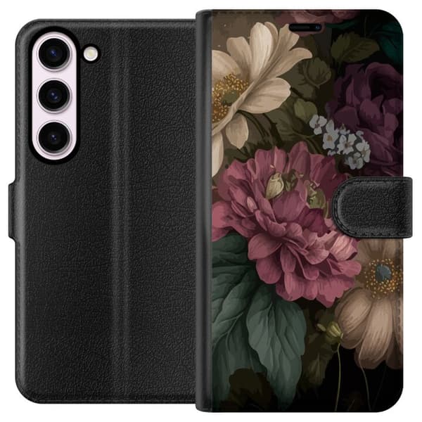 Kompatibelt Plånboksfodral till Samsung Galaxy S23 Blommor