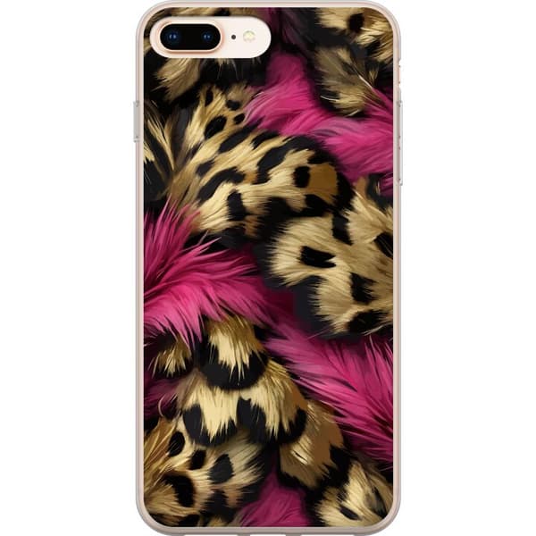 Kompatibelt Mobildeksel til Apple iPhone 7 Plus Mykt leopardmønster med rosa detaljer