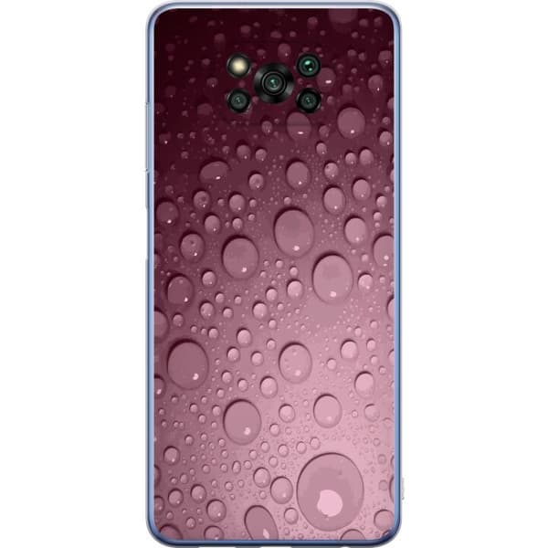 Kompatibelt Mobildeksel til Xiaomi Poco X3 Pro Rosa vattendroppar