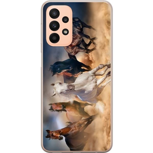 Kompatibelt Mobilskal till Samsung Galaxy A23 Hästar