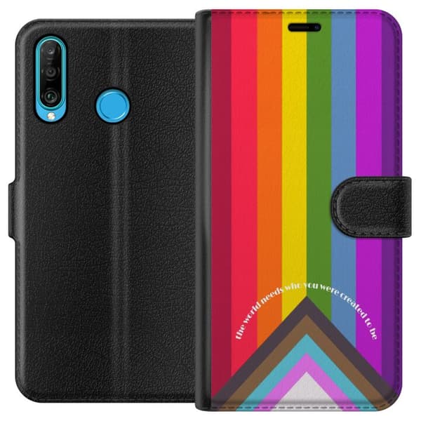 Kompatibel Tegnebogsetui til Huawei P30 lite Hej verden!