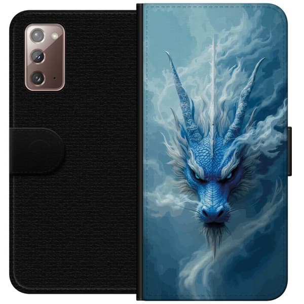Kompatibel Tegnebogsetui til Samsung Galaxy Note20 Episk fantasydesign med isdrage