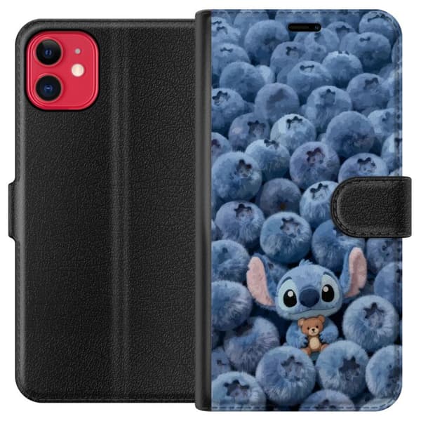 Yhteensopiva Lompakkokotelo Apple iPhone 11 Blå figur bland blåbär