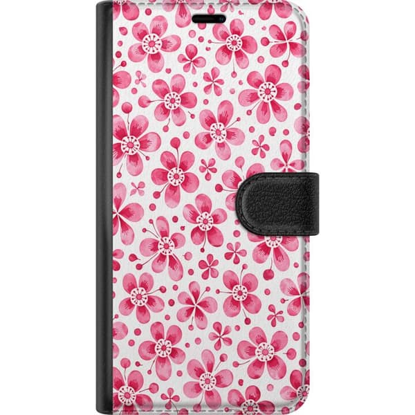 Kompatibelt Plånboksfodral till Samsung Galaxy A20e Blue Petal Pattern