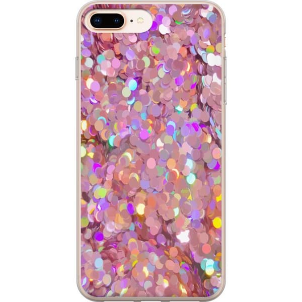 Kompatibelt Mobildeksel til Apple iPhone 8 Plus Rosa Glitter