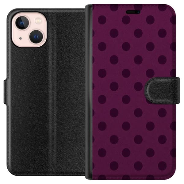 Kompatibelt Plånboksfodral till Apple iPhone 13 mini Plum Dots
