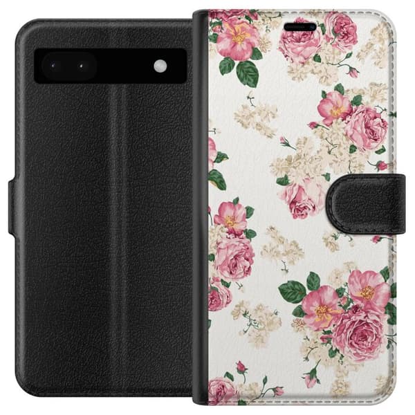 Kompatibelt Plånboksfodral till Google Pixel 6a Retro Blommor