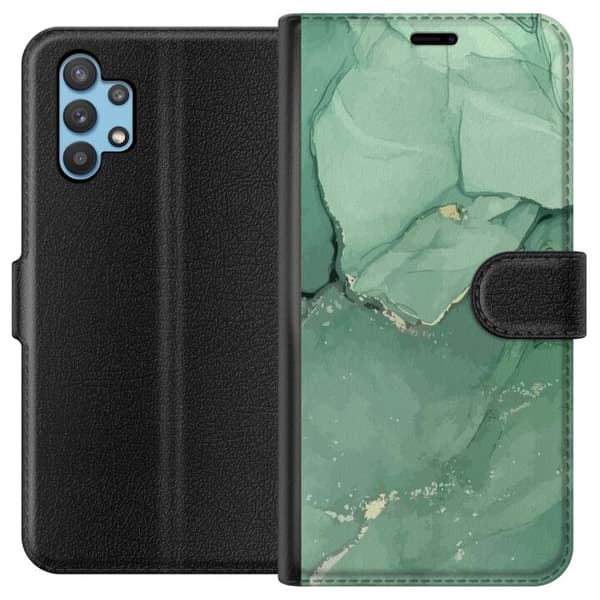 Kompatibelt Plånboksfodral till Samsung Galaxy A32 5G Grön Marmor