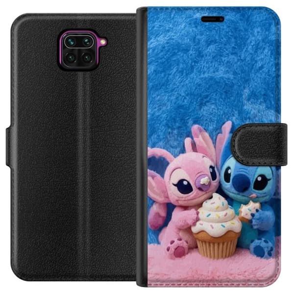 Kompatibel Tegnebogsetui til Xiaomi Redmi Note 9 Søde blå og lyserøde figurer med stor cupcake og krymmel