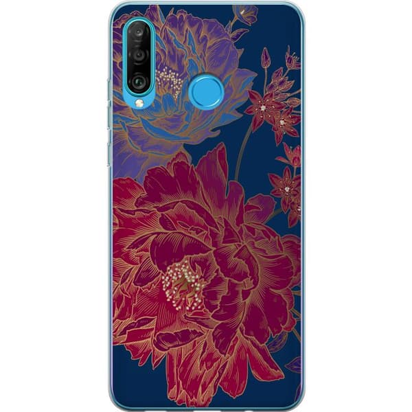 Kompatibelt Mobilskal till Huawei P30 lite Blommor