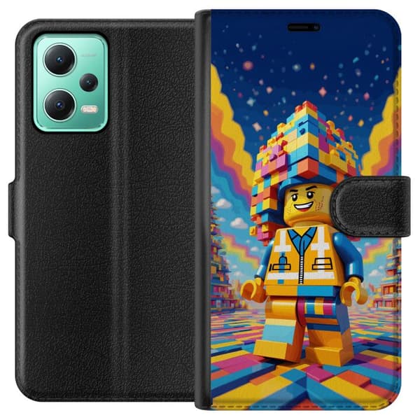 Kompatibel Tegnebogsetui til Xiaomi Redmi Note 12 Byggklossfigur