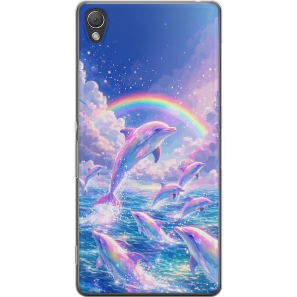 Kompatibelt Mobildeksel til Sony Xperia Z3 Glittrande regnbågsdelfiner