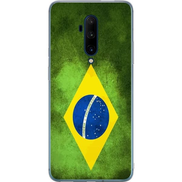 Kompatibelt Mobildeksel til OnePlus 7T Pro Brasiliansk flagg med rustikk tekstur