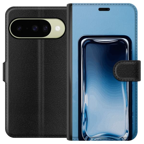 Kompatibelt Lommeboketui til Google Pixel 10 Blå glaseffekt